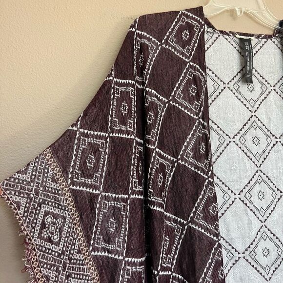 Ecote Boho Open Longline Cardigan Kimono - Picture 2 of 8